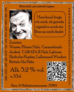 Rückenetikett Milk Stout Bieretikett
