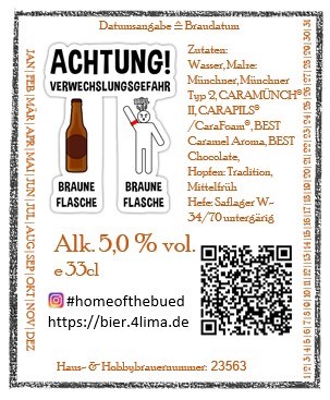 Rückenetikett Münchner dunkel Bieretikett